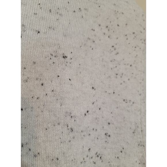 Eleven Eleven Speckled Open Front Knit Cardigan Sweater White Black Size Medium - Picture 3 of 8